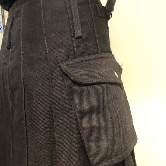 017 Modern Kilts Black Punk 2 Big Pockets 3 Buckles Heavy Cotton Sz 28 - Picture 6 of 14